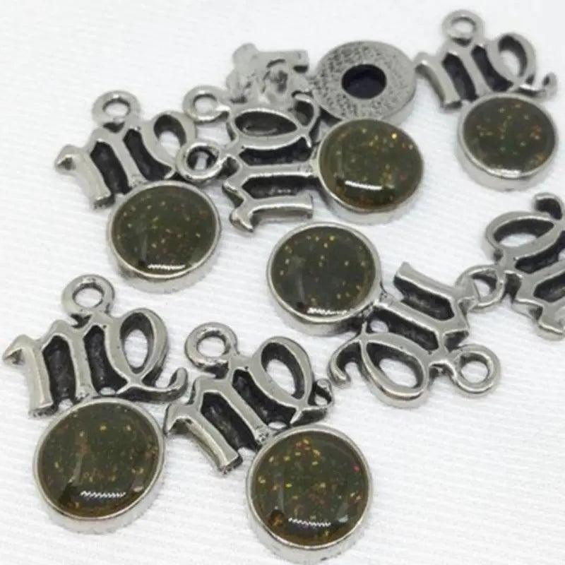 8 Vintage Silver Plated Virgo Metal Charms - Sea Beads