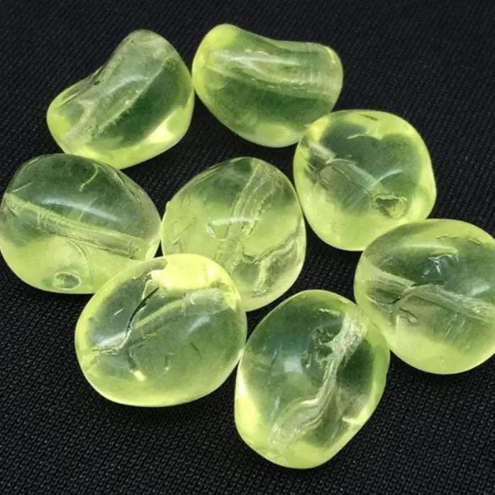 8 Vintage Yellow Jonquil German Glass Beads - Sea Beads