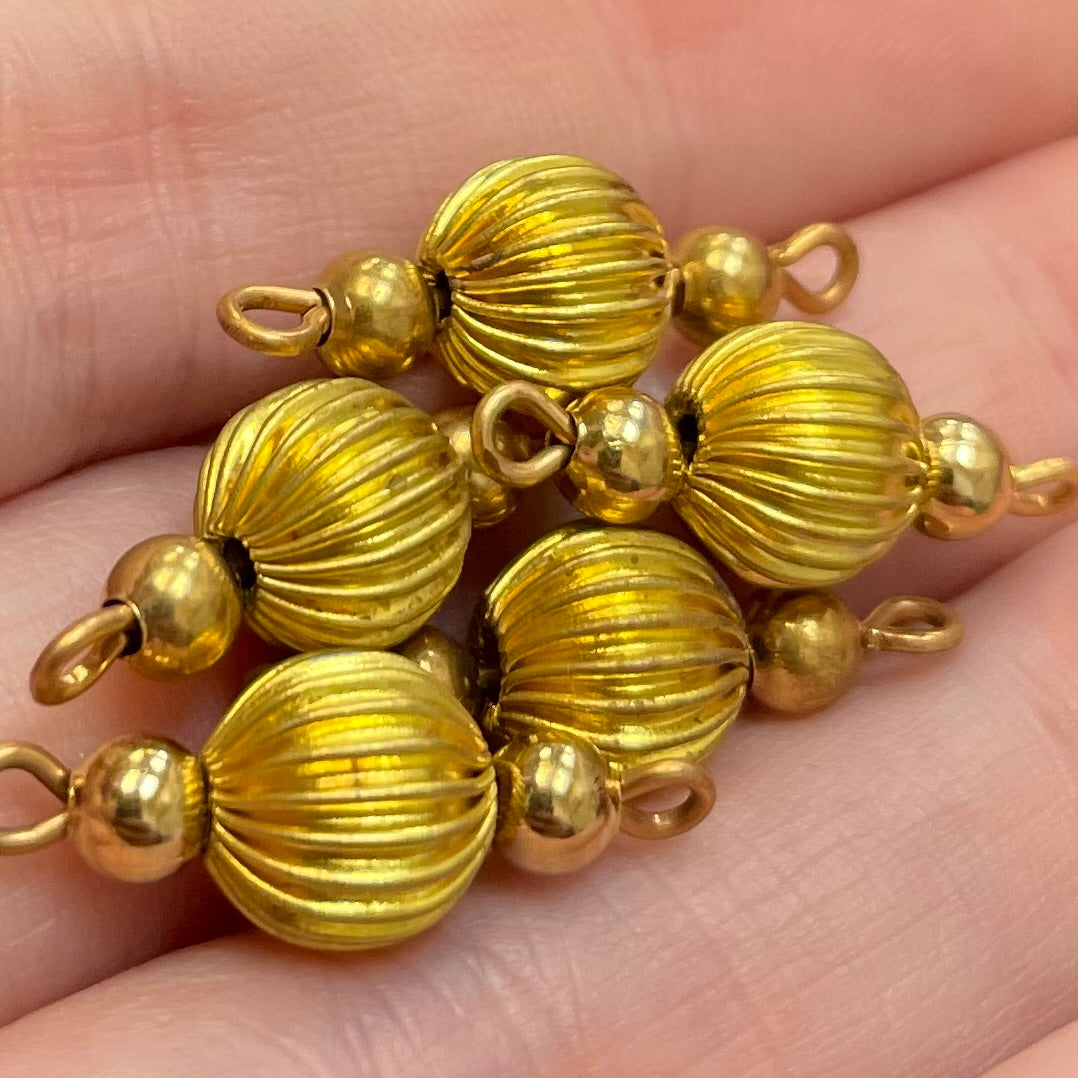 10 Vintage Brass Corrugated Metal Connectors