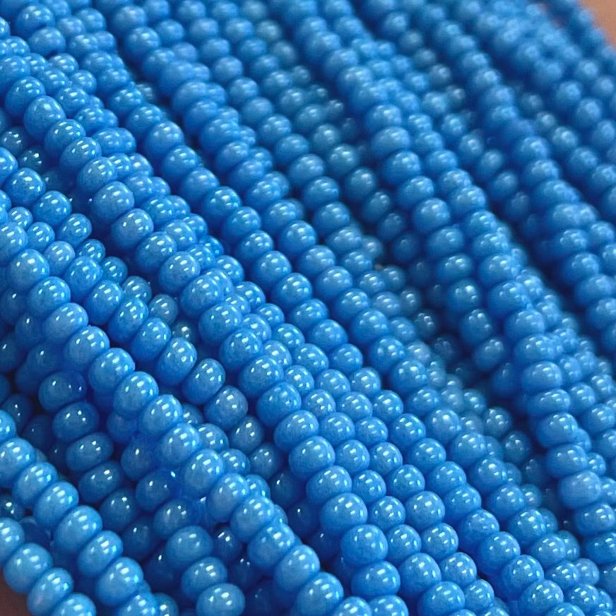 1 Hank Delphinium Blue Czech Glass Seed Beads