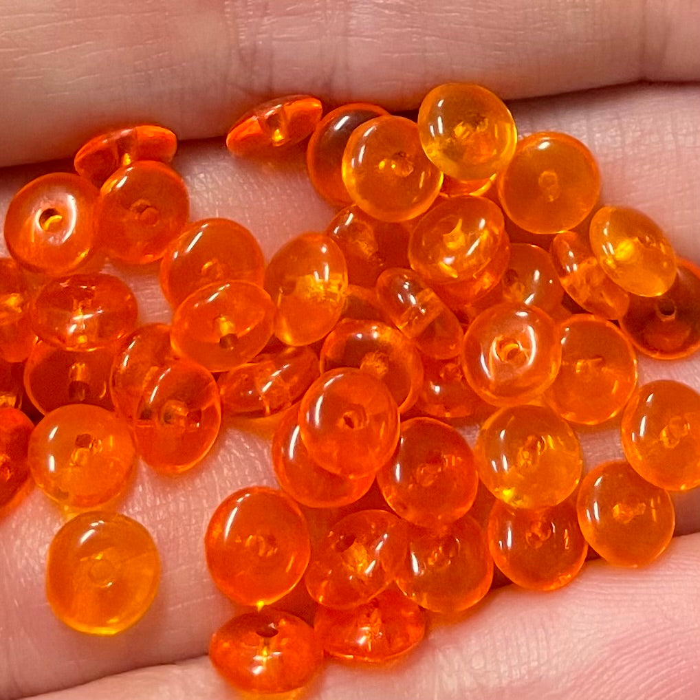 50 Mixed Transparent Disc Rondelle Glass Beads