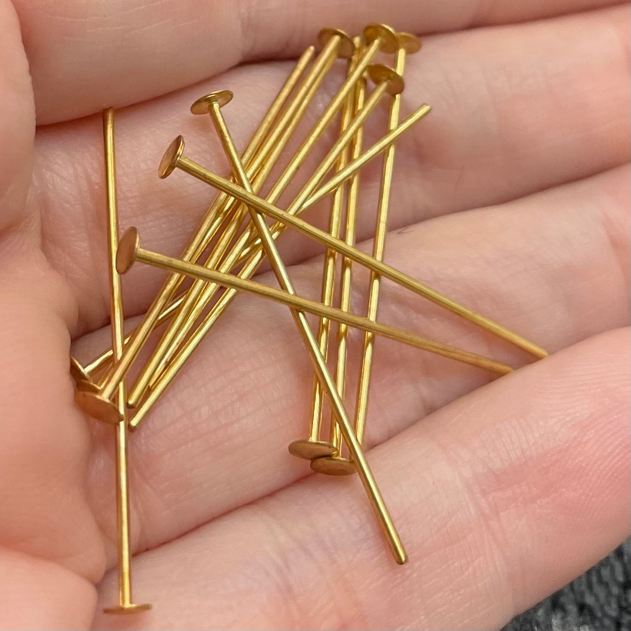 50 Vintage Brass Headpins