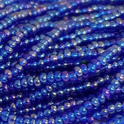 1 Hank Blue Capri AB Czech Glass Seed Beads - Beads to Blooms