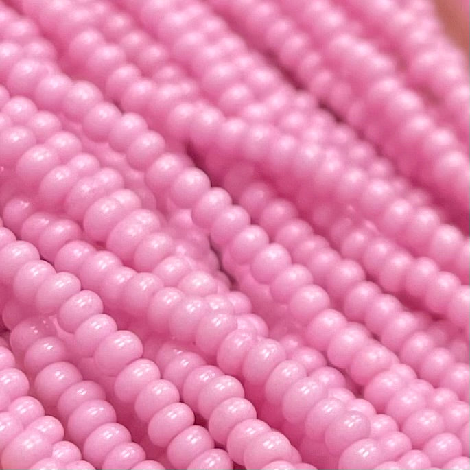 1 Hank Pink Czech Opaque Glass Seed Beads