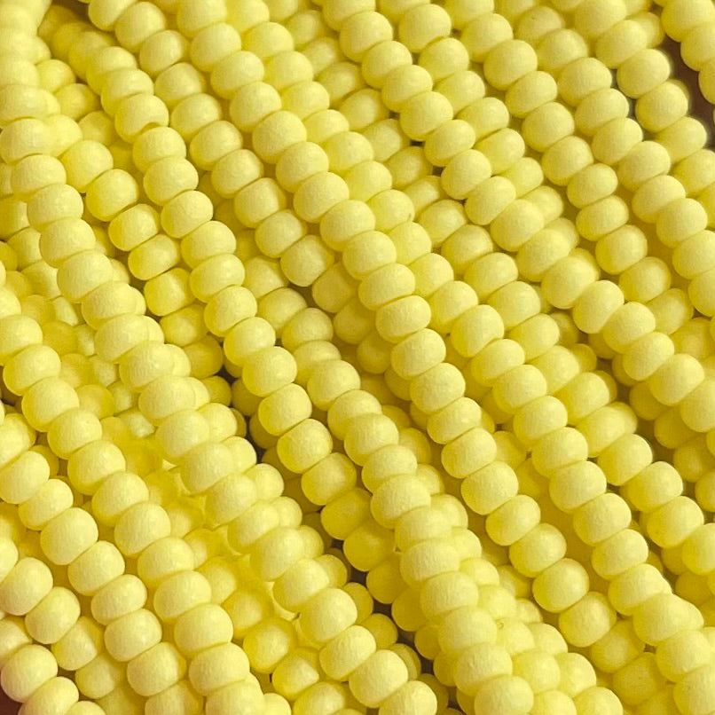 1 Hank Yellow Light Czech Matte Permalux Glass Seed Beads