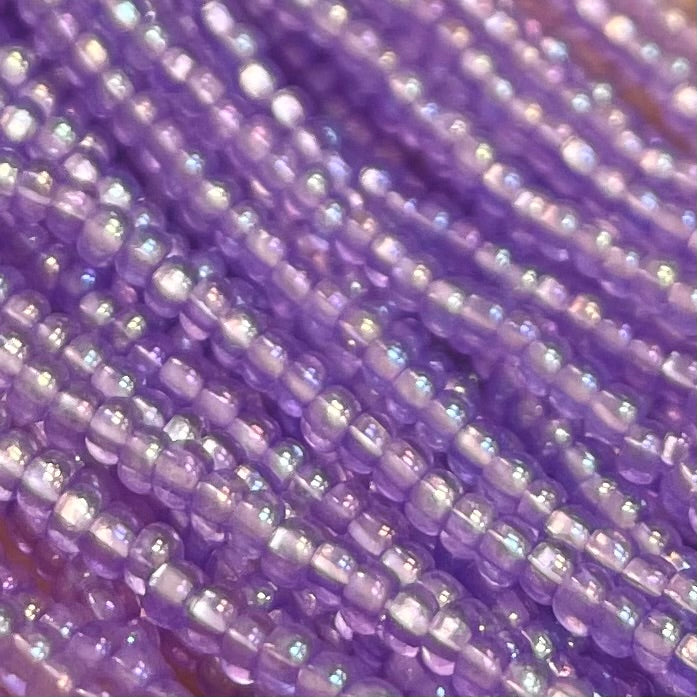 1 Hank Purple AB Czech Glass Seed Beads
