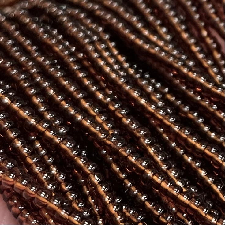 1 Hank Brown Czech Transparent Glass Seed Beads