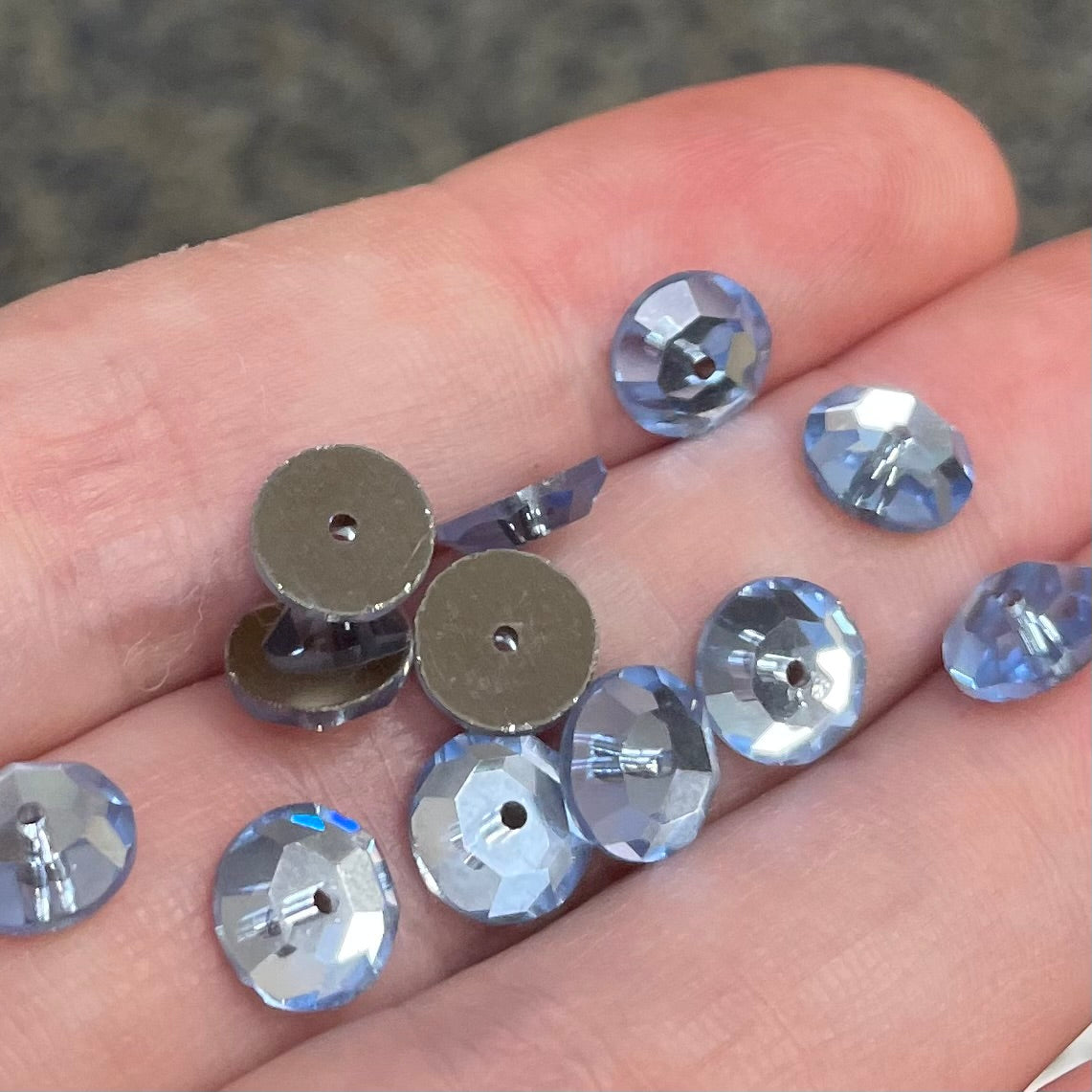 12 Vintage RARE Light Sapphire Comet Argent Light Swarovski Sew Ons