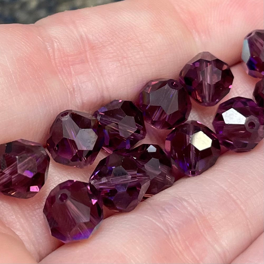 12 Vintage Purple Amethyst AB  Swarovski Crystal Beads Art 5300