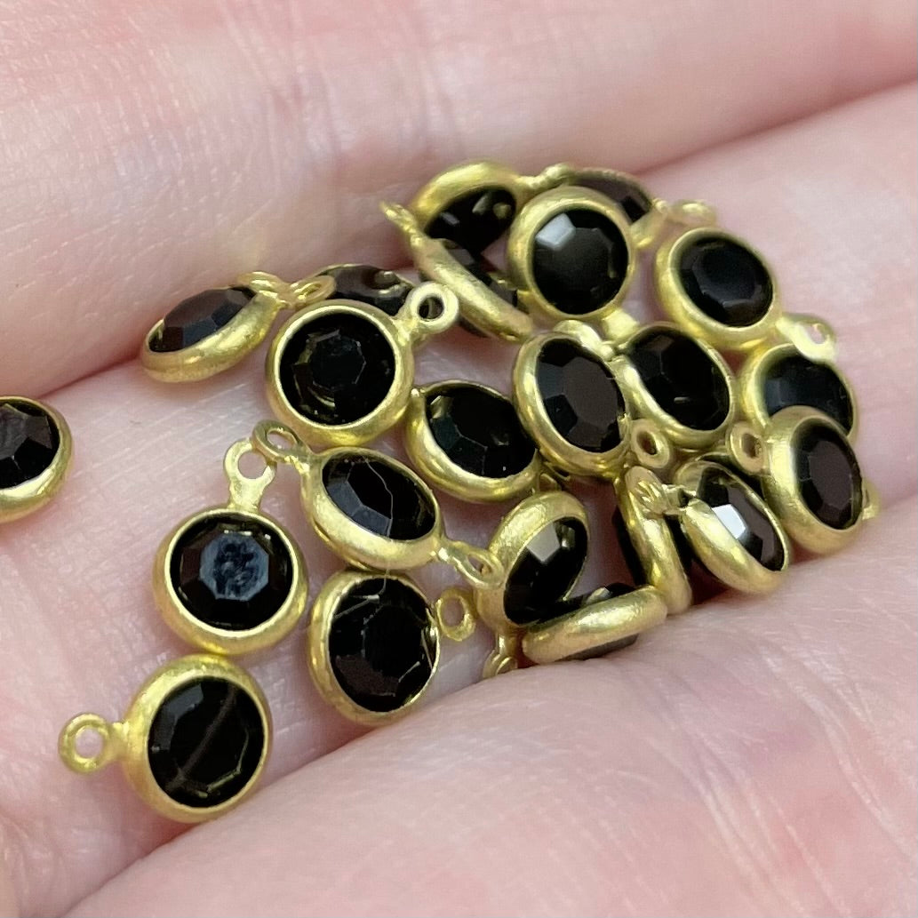 24 Vintage Black Swarovski Chanel Charms 16ss