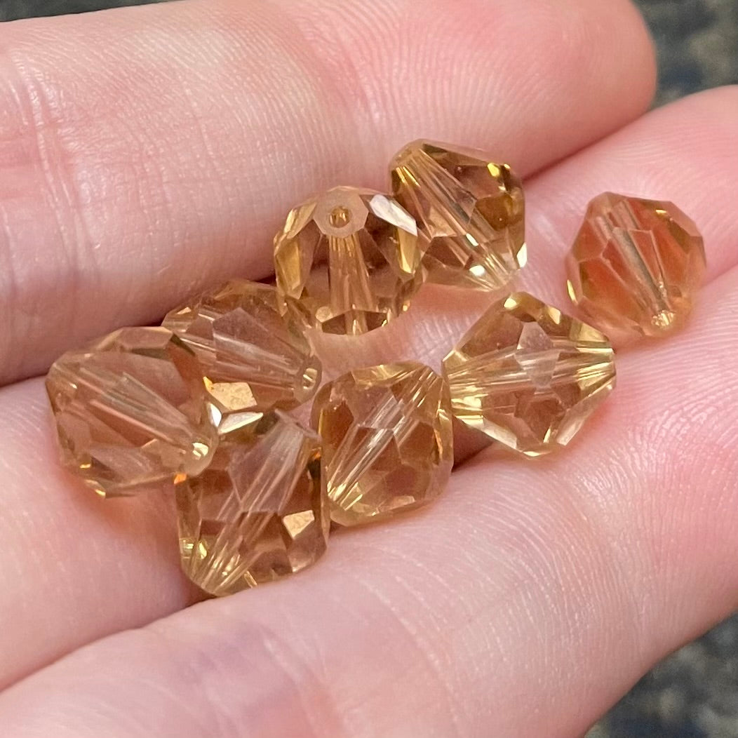 8 Vintage Brown Colorado Topaz Light Swarovski Round Crystal Beads Art #5300