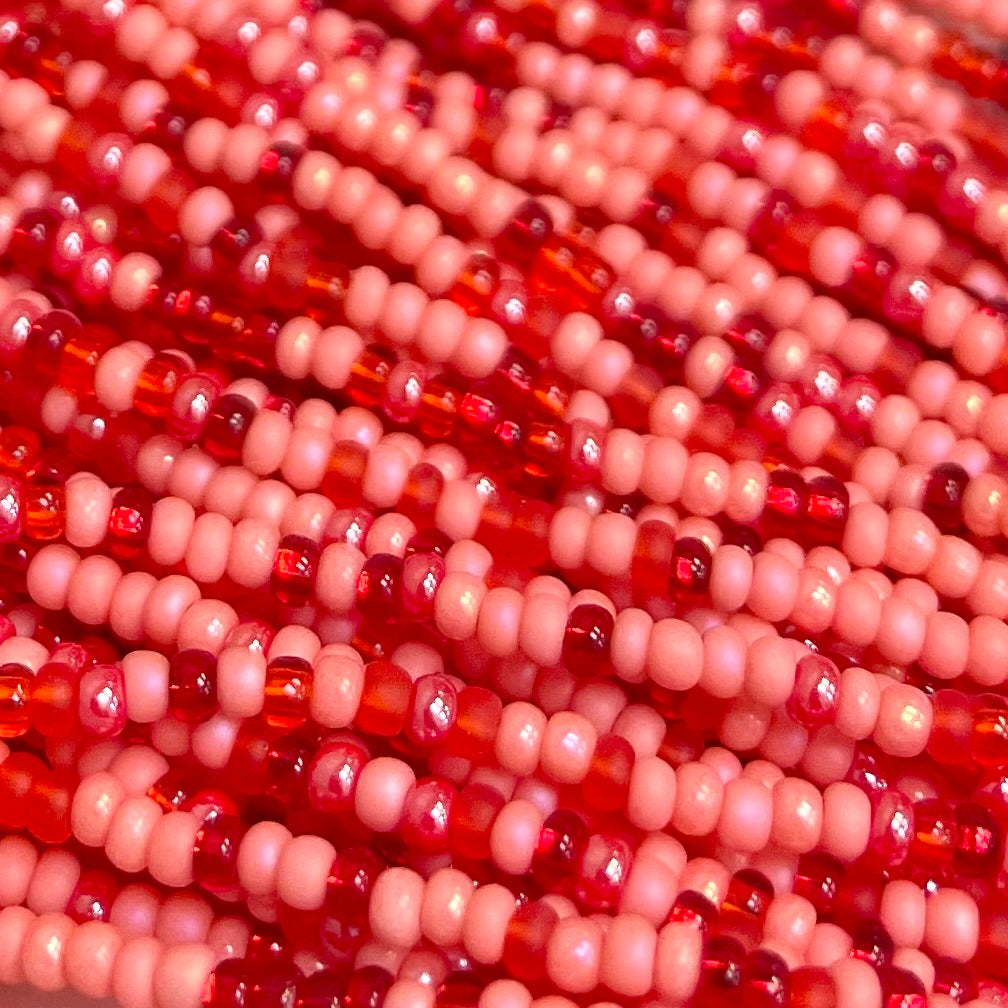 1 Hank Mixed Coral Reflections Czech Glass Seed Beads