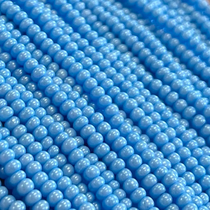 1 Hank Blue Tropical Supra Pearl Czech Glass Seed Beads