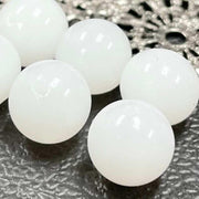 25 Vintage White Opal Austrian Round Glass Beads - Sea Beads