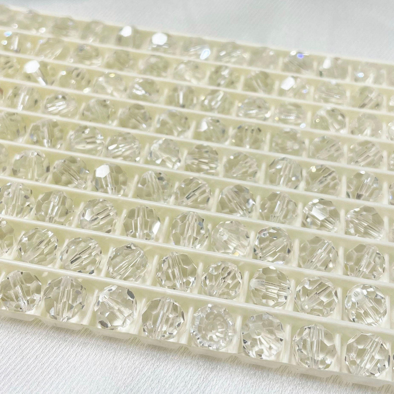 12 Vintage Clear Round Swarovski Crystal Beads