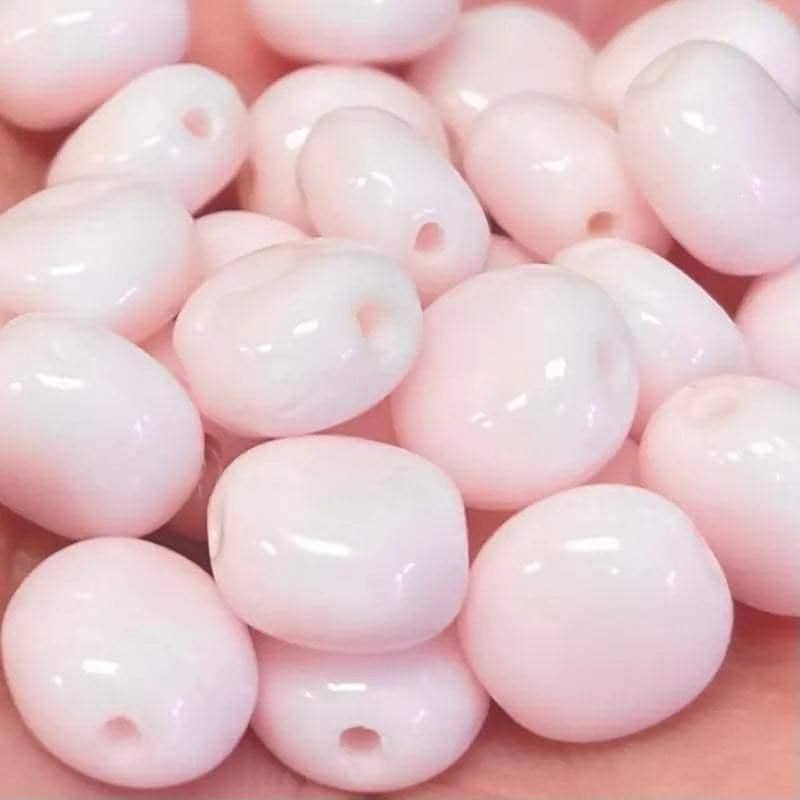 25 Vintage Pink German Coin Glass Beads