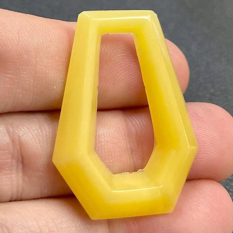 2 Vintage Yellow Japan Large Focal Glass Beads