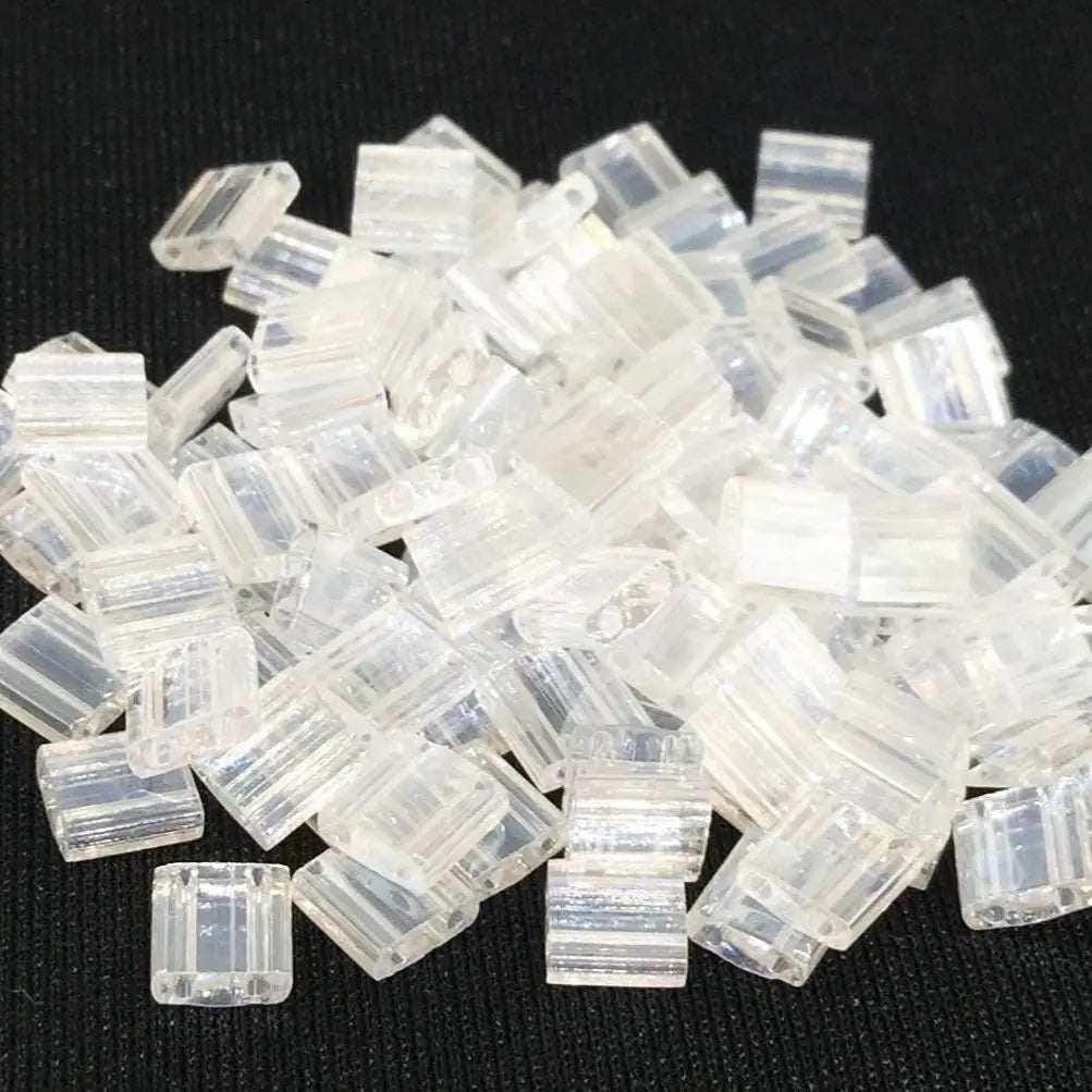 20g Clear Luster Two Hole Miyuki Tila Glass Beads