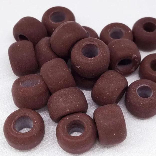 20 Vintage Brown Red Pony Glass Beads