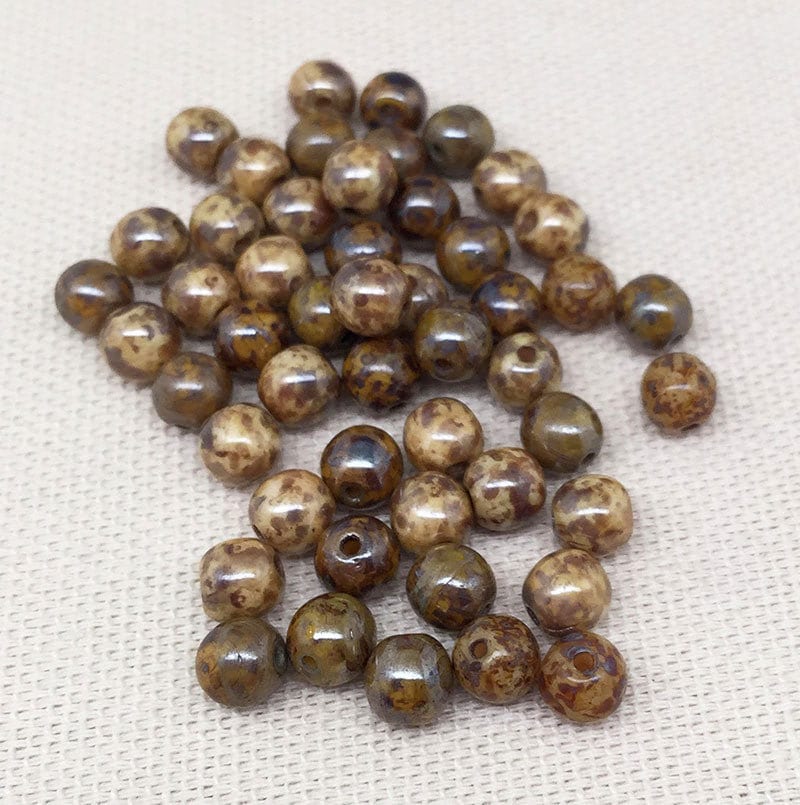 50 Mixed Picasso Czech Round Glass Beads