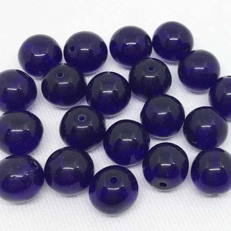 20 Blue Cobalt Czech Round Glass Beads