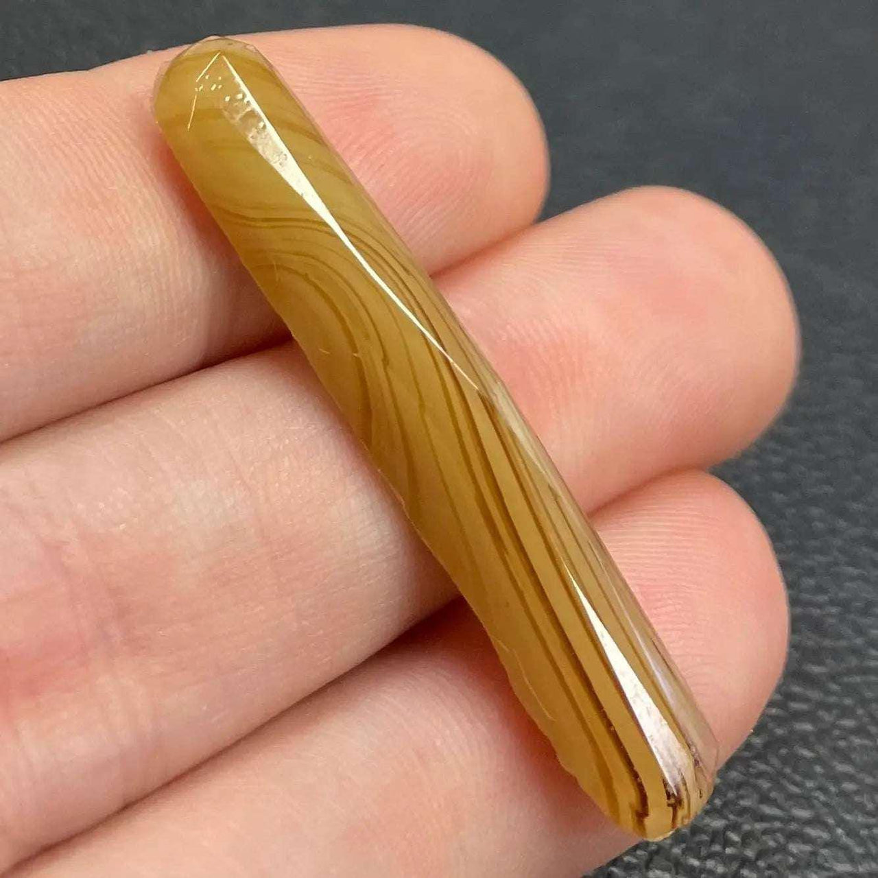 1 Vintage Brown Long Caramel Swirl Oval Glass Cabochon