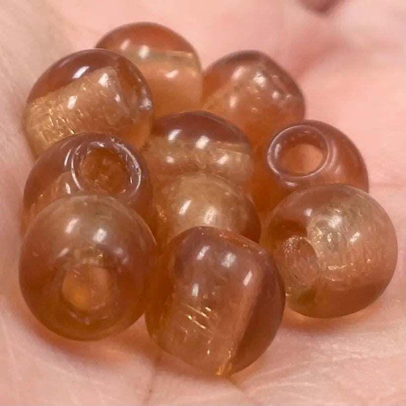 10 Vintage Rosaline German Large Hole Glass Beads