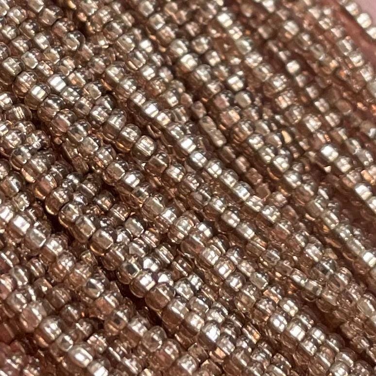 1 Hank Topaz Colorado Dark Czech Silver Lined Glass Seed Beads