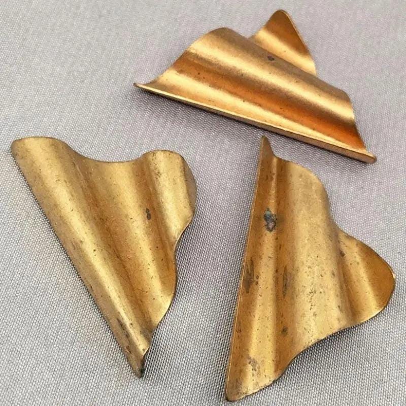 4 Vintage Brass Wavy Metal Stampings