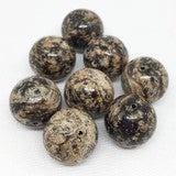 8 Vintage Marbled Brown Round Lucite Beads