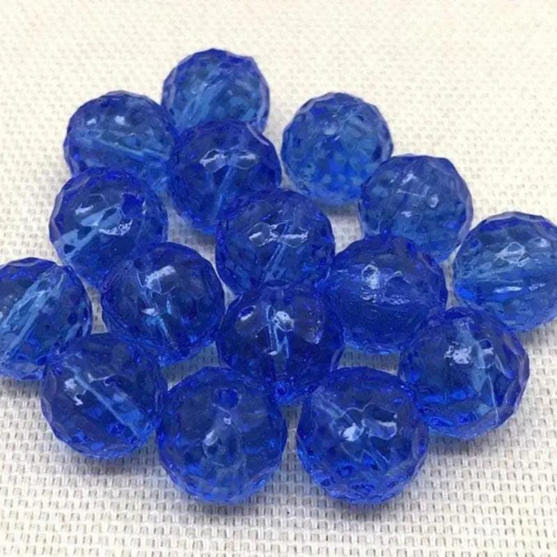 10 Vintage Blue Sapphire German Round Textured Glass Beads
