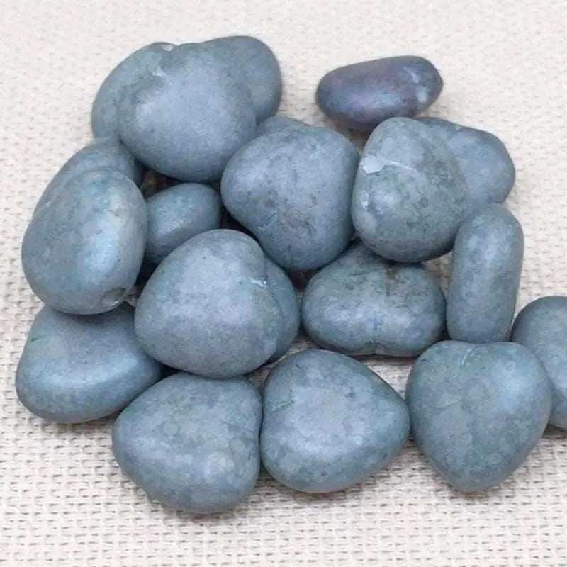 20 Vintage Blue Grey Japan Heart Glass Beads