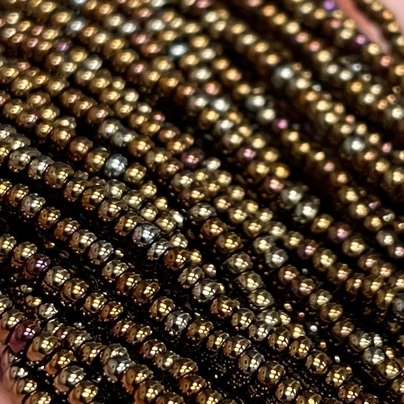 1 Hank Iris Brown Czech Glass Seed Beads