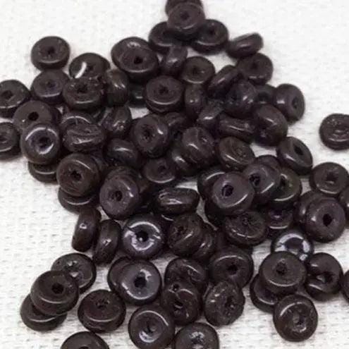 100 Vintage Brown Dark Chocolate Rondelle Glass Beads