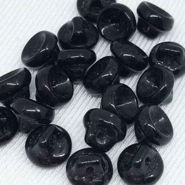 40 Vintage Black Glass Charms