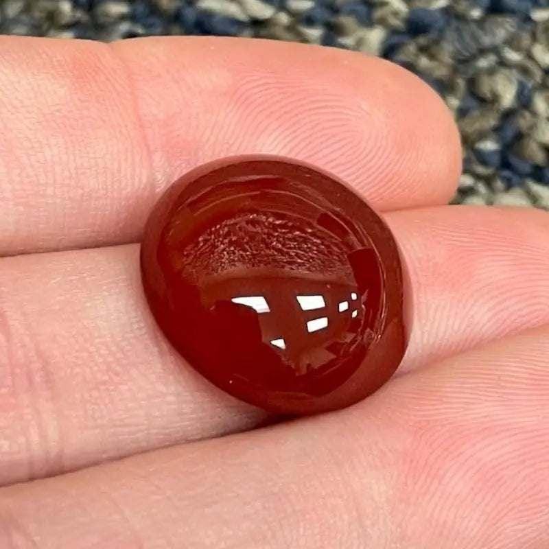 1 Vintage Carnelian Round Gemstone Cabochon