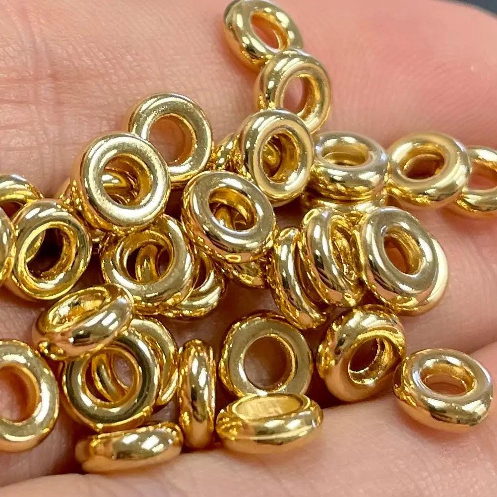 144 Vintage Gold Plated Metal Spacer Beads