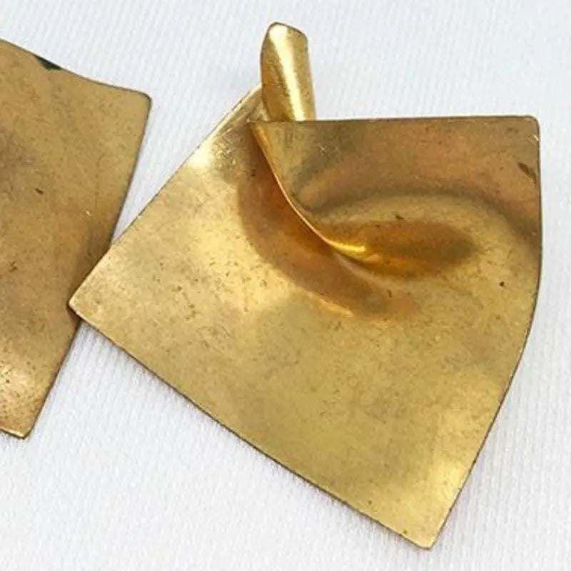 4 Vintage Brass Warped Square Stampings