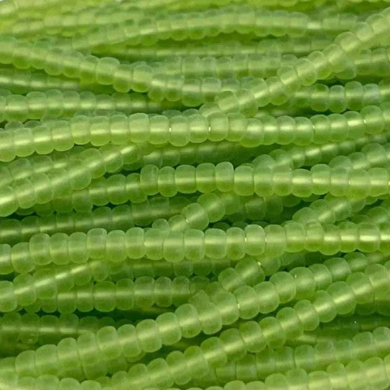 1 Hank Green Olivine Light Czech Matte Glass Seed Beads