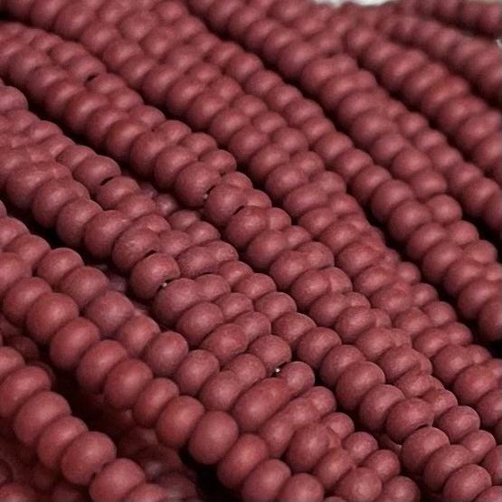 1 Hank Brown Rust Czech Matte Glass Seed Beads