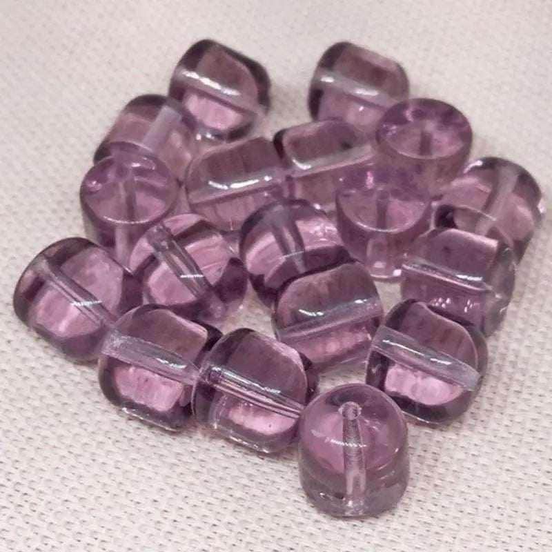 18 Vintage Amethyst Purple Czech Gumdrop Glass Beads