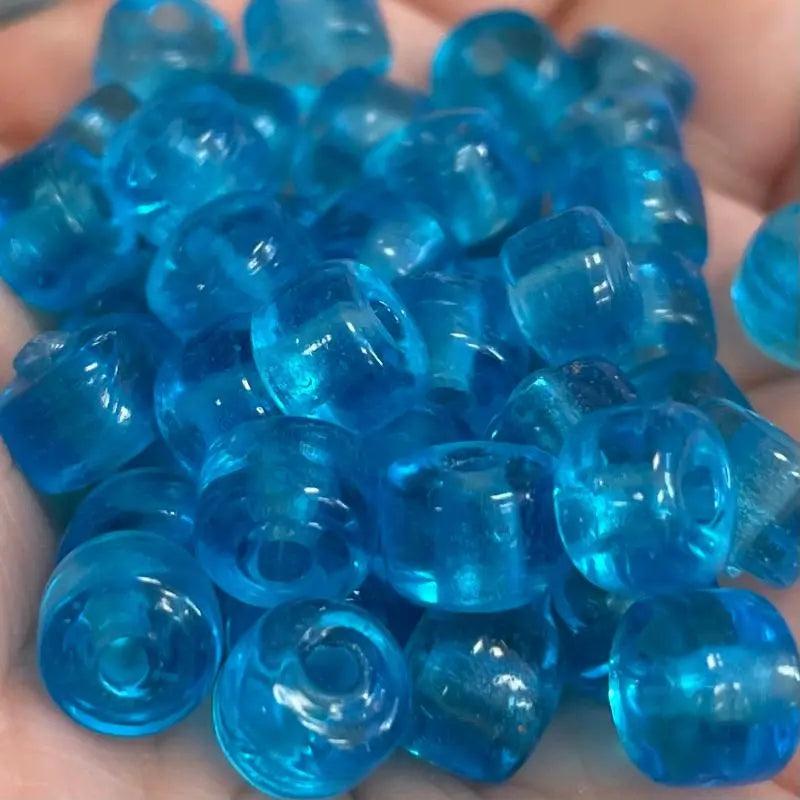 96 Vintage Blue Aqua Roller Glass Beads
