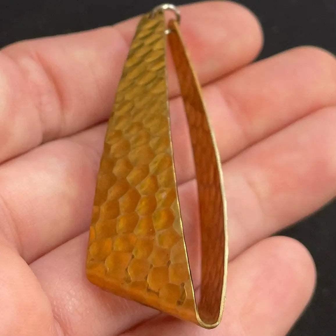 2 Vintage Brass Hammered Pendants