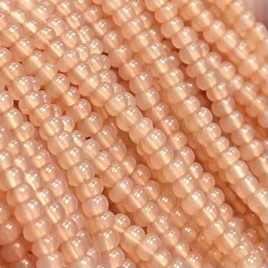 1 Hank Brown Latte Opal Czech Glass Seed Beads