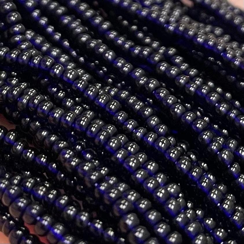 1 Hank Blue Cobalt Dark Czech Glass Seed Beads