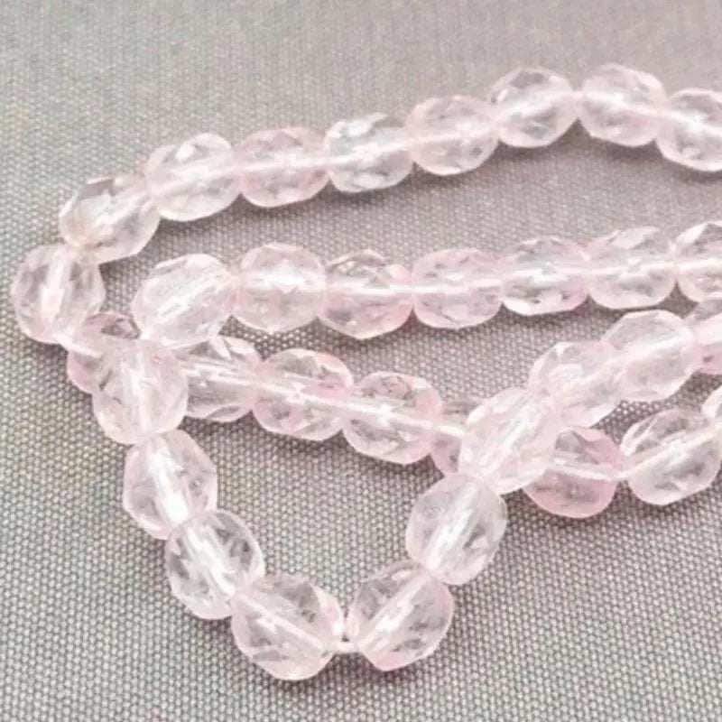 200 Pink Light Czech Fire Polished Glass Beads