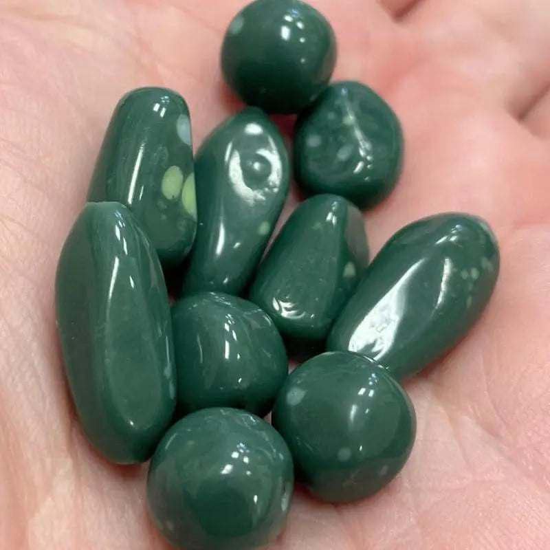 10 Vintage Green Jade Japan Mixed Glass Beads