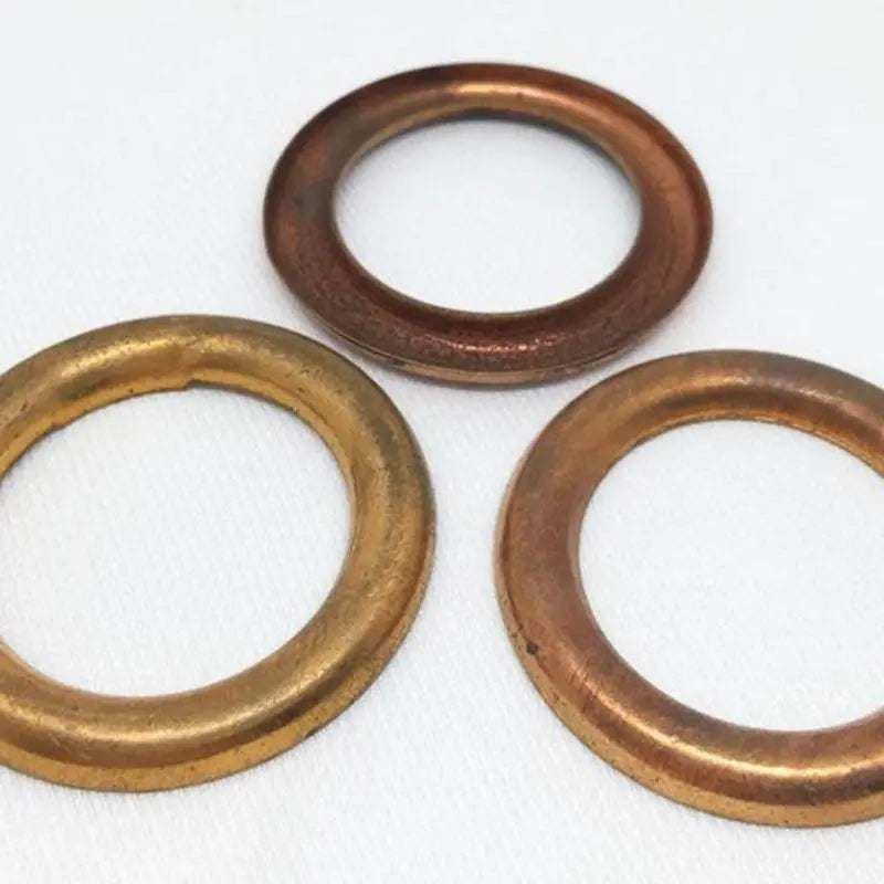 4 Vintage Brass Ring Metal Components