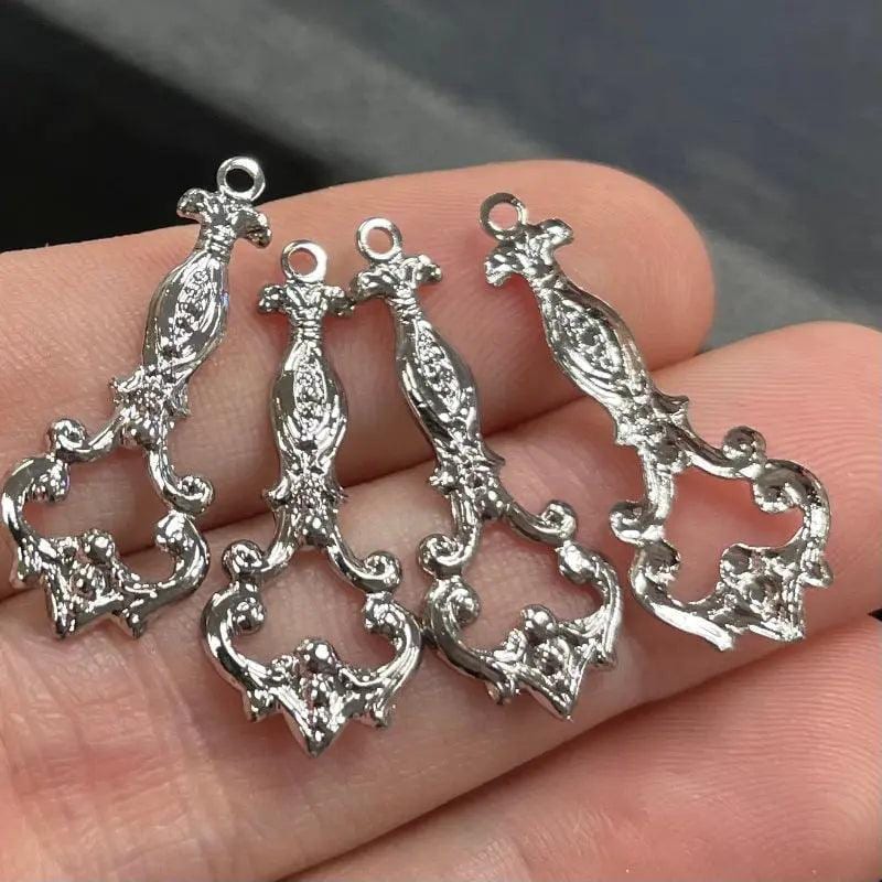 40 Vintage Silver Plated Deco Small Charms