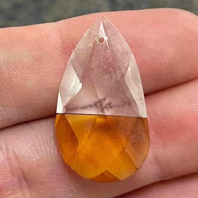 1 Vintage Clear Topaz Toucon Glass Pendant